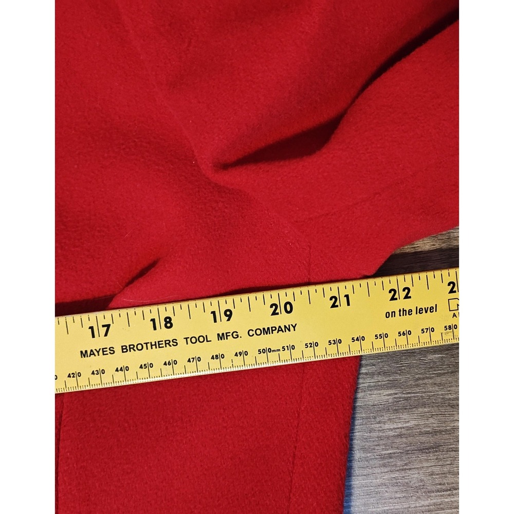 Vintage Norm Thompson Blazer Womens 12 Red Cashmere Shoulder Pads USA Made 80s - Picture 11 of 14
